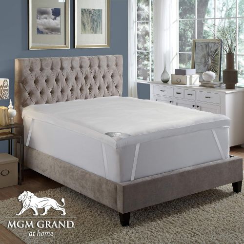  MGM GRAND Hotel FB-020-2F Platinum Collection 5 Hotel Pillow top Down & Feather Bed/Mattress Topper Filled Goose Down Alternative Fiber-100% Cotton Feather Proof, Baffle Box