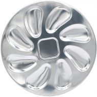 MGTECH Stainless Steel Oyster Plate for Oysters, Sauce and Lemons, Oyster Shell Shaped, 10 Inch