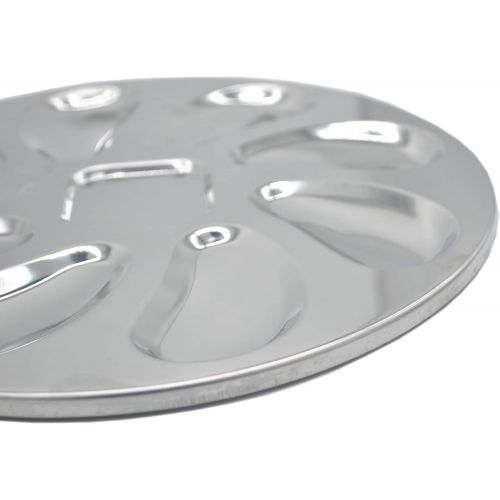  MGTECH Stainless Steel Oyster Plate for Oysters, Sauce and Lemons, Oyster Shell Shaped, 10 Inch