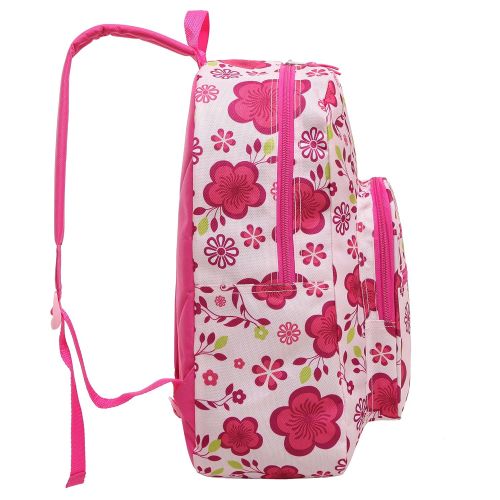  MGgear Pink/Purple Spring Flowers Pattern Daypack Backpack/School Bag