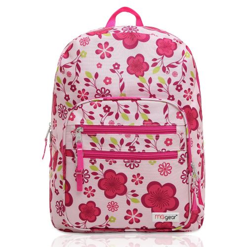  MGgear Pink/Purple Spring Flowers Pattern Daypack Backpack/School Bag