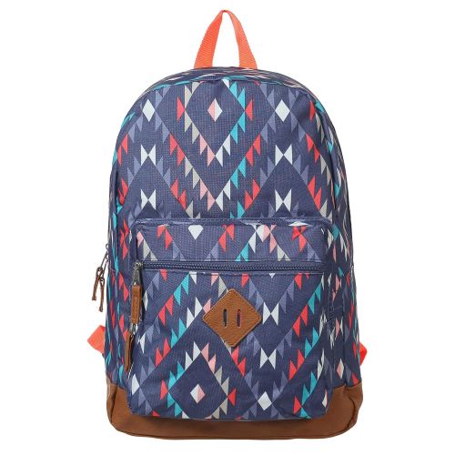  MGgear 17.5-Inch Blue Canvas Navajo-Print School Backpack, Childrens Student Book Bag