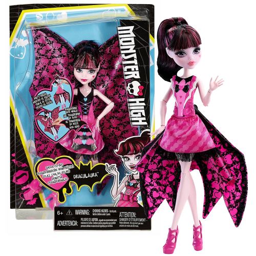  MH Year 2015 Monster High Party Series 11 Inch Doll Set - Ghoul to Bat Draculaura Daughter of Dracula with Wing Transforming Dress