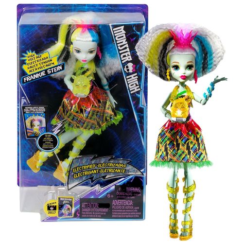  MH Year 2016 Monster High Electrified Series 11 Inch Electronic Doll Set - Daughter of Frankenstein Frankie Stein with 4 Types of Lights & Sounds