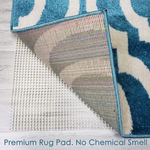  MH10 Non Slip Rug Pad Rug Gripper Premium Anti Slip Under Area Rugs Carpets Runners Doormats on Wood Hardwood Ceramic Floors 90 x 114 fits for Size 8x10 or Less