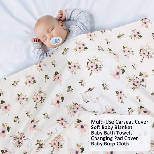  MHJY Carseat Canopy Cover Nursing Cover Breathable Baby Car Cotton Canopy | Infant Car Seat Canopy Nursing Scarf Carseat Cover Boy Girl Baby Shower Gift for Breastfeeding Moms
