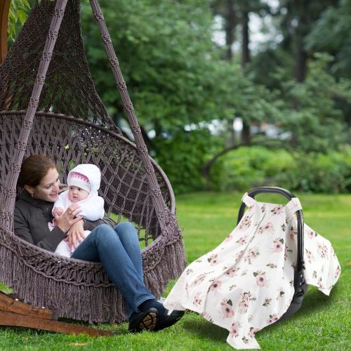  [아마존베스트]MHJY Carseat Canopy Cover Nursing Cover Breathable Baby Car Cotton Canopy | Infant Car Seat Canopy...