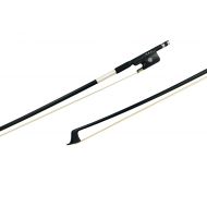 MI&VI Carbon Fiber Cello Bow w/Ebony Frog, Round Silver Mounted Nickel Stick (Cello 1/4)