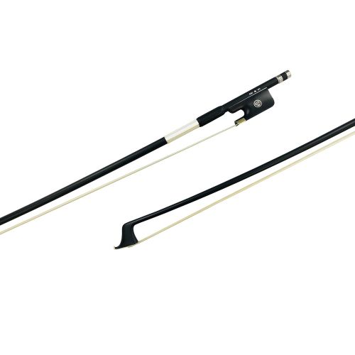  MI&VI Carbon Fiber Cello Bow w/Ebony Frog, Round Silver Mounted Nickel Stick (Cello 1/4)