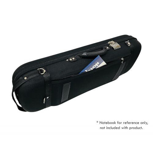  MI&VI Foamed Hard, Sturdy, Durable 4/4 Violin Case w/Hygrometer, Carry Straps, Oblong, Interior, Violin strings container (Black)