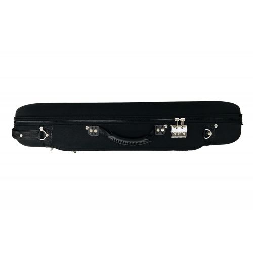  MI&VI Foamed Hard, Sturdy, Durable 4/4 Violin Case w/Hygrometer, Carry Straps, Oblong, Interior, Violin strings container (Black)