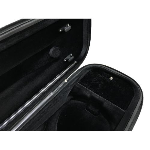  MI&VI Foamed Hard, Sturdy, Durable 4/4 Violin Case w/Hygrometer, Carry Straps, Oblong, Interior, Violin strings container (Black)