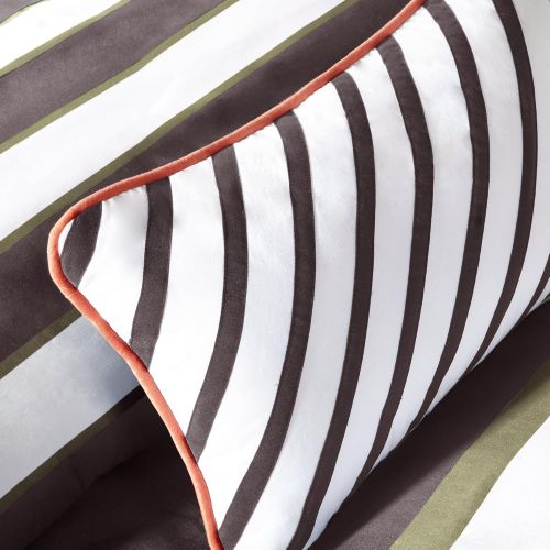  [아마존베스트]Mi-Zone Ashton Twin/Twin XL Kids Bedding Sets for Boys - Orange, Grey, Stripes  3 Pieces Boy Comforter Set  Ultra Soft Microfiber Kid Childrens Bedroom Comforters