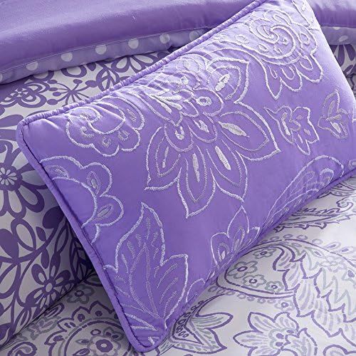  [아마존베스트]Mi-Zone Riley Comforter Set Twin/Twin XL Size - Purple, Floral  3 Piece Bed Sets  Ultra Soft Microfiber Teen Bedding for Girls Bedroom