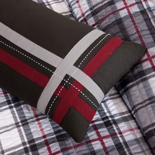  Mi-Zone Harley TwinTwin XL Size Teen Boys Quilt Bedding Set - Black, Plaid  3 Piece Boys Bedding Quilt Coverlets  Ultra Soft Microfiber Bed Quilts Quilted Coverlet