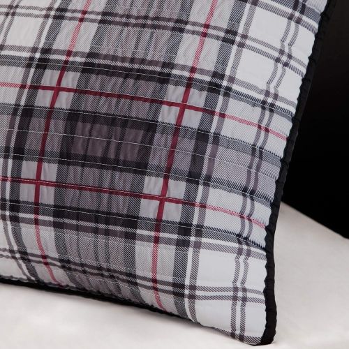  Mi-Zone Harley TwinTwin XL Size Teen Boys Quilt Bedding Set - Black, Plaid  3 Piece Boys Bedding Quilt Coverlets  Ultra Soft Microfiber Bed Quilts Quilted Coverlet