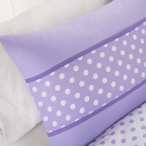  Mi-Zone Morgan Comforter Set FullQueen Size - Purple, Polka Dot  4 Piece Bed Sets  Ultra Soft Microfiber Teen Bedding For Girls Bedroom