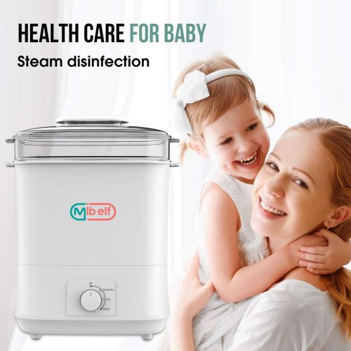  MIBELF Baby Bottle Steamer and Dryer 304 Stainless Steel Heating Base Bottle Steamer for Baby Bottles Breast Pump Cups 600W Stronger Power Drying Function Auto Shut-Off Large Capac