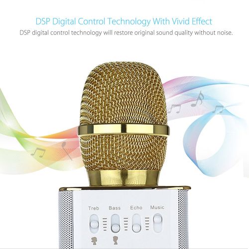  MICGEEK Official Online Shop Wireless Karaoke Microphone,Micgeek Q9S+ Mini Handheld Karaoke Player Built-in Bluetooth Speaker,Malefemale Sound Interchange,Karaoke MIC Machinetools for Home KTVPhonePC With