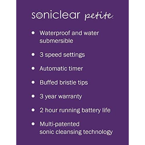  Michael Todd Soniclear Petite Antimicrobial Facial Cleansing Brush System, 3-Speed Sonic Powered Exfoliating Face Brush