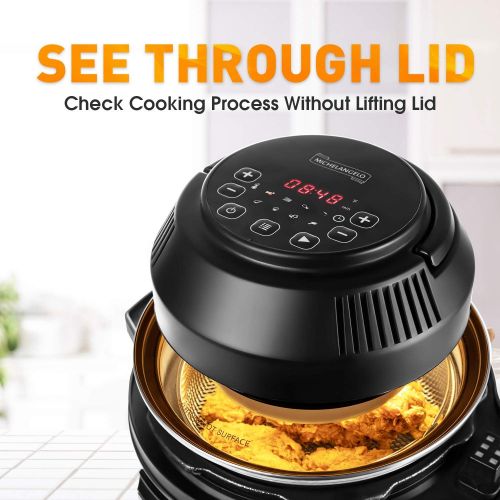  [아마존베스트]MICHELANGELO Air Fryer Lid for Pressure Cooker 6 Quart & 8 Quart, 8 In 1 Air Fryer Lid for Pressure Cooker, Turn Your Electric Pressure Cooker into Air Fryer, 8 Presets and 95% Les