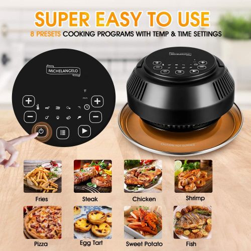  [아마존베스트]MICHELANGELO Air Fryer Lid for Pressure Cooker 6 Quart & 8 Quart, 8 In 1 Air Fryer Lid for Pressure Cooker, Turn Your Electric Pressure Cooker into Air Fryer, 8 Presets and 95% Les