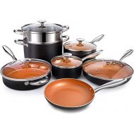 [아마존베스트]MICHELANGELO Copper Pots and Pans Set Nonstick 12 Piece, Ultra Nonstick Kitchen Cookware Sets with Ceramic Titanium Coating, Essential Copper Cookware Sets, Ceramic Pots and Pans S