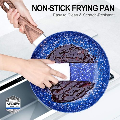  [아마존베스트]MICHELANGELO Nonstick Frying Pans, 12 Inch Frying Pan with Lid & Nonstick Stone-Derived Coating, Granite Frying Pan, 12 Inch Skillets with Lid, Stone Pan Nonstick, Granite Rock Pan