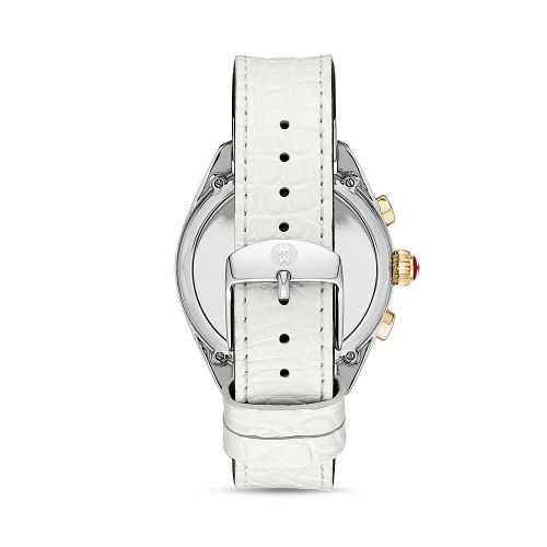  MICHELE White Alligator & Silicone Strap Hybrid Smartwatch, 38mm