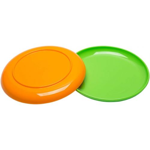  MICHLEY Bunte Teller Plastikteller Mehrweg Flache Teller 4er Set,Modern Geschirrset Kinderteller Rose Blau Gruen Orange