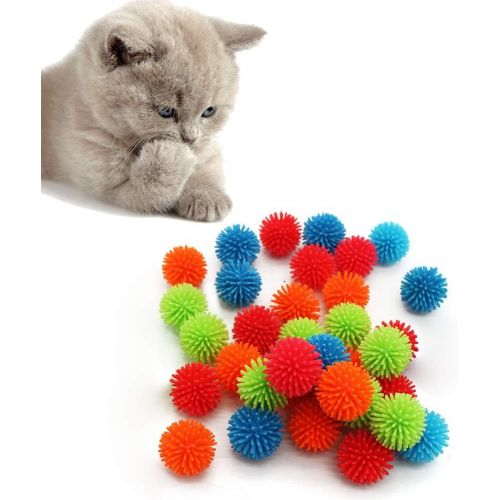  MICHLEY 36pcs Mini Vinyl Multicolor Porcupine Balls, 1.18 in