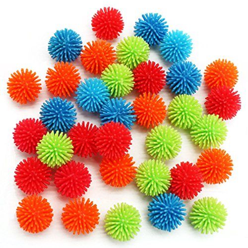  MICHLEY 36pcs Mini Vinyl Multicolor Porcupine Balls, 1.18 in