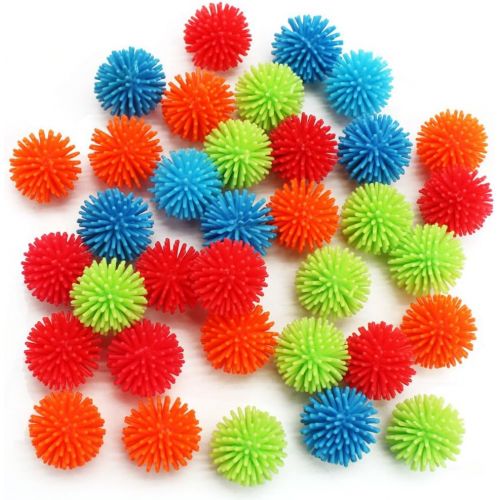  MICHLEY 36pcs Mini Vinyl Multicolor Porcupine Balls, 1.18 in