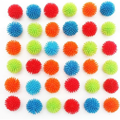  MICHLEY 36pcs Mini Vinyl Multicolor Porcupine Balls, 1.18 in