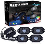 [아마존 핫딜] MICTUNING 2nd-Gen RGB LED Rock Lights with Bluetooth Controller, Timing Function, Music Mode - 4 Pods Multicolor Neon LED Light Kit