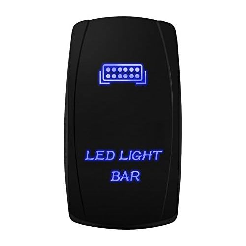  MicTuning MIC-LSB1 Laser LED Light Bar Rocker Switch ON-Off LED Light 20A 12V, 5pin, Blue