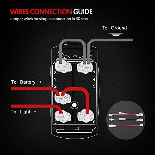  MicTuning MIC-LSB1 Laser LED Light Bar Rocker Switch ON-Off LED Light 20A 12V, 5pin, Blue