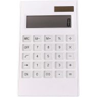 MIEDEON Pocket Solar calculators for Students Standard Function Desktop Calculator,White,12 Digit Dual Power Solar Calculator Simple Office calculators (Color : White)