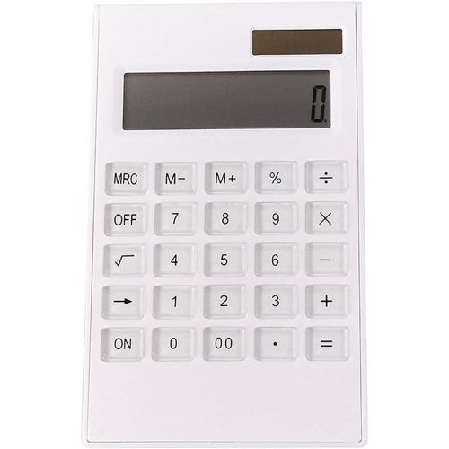  MIEDEON Pocket Solar calculators for Students Standard Function Desktop Calculator,White,12 Digit Dual Power Solar Calculator Simple Office calculators (Color : White)