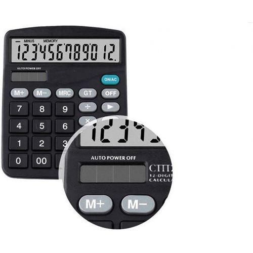  MIEDEON Black 12-Digit Solar Scientific Calculator Desktop Financial Office Computer Calculators Large Display Office Calculators Cute Calculator (Black)