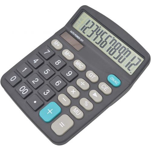  MIEDEON Black 12-Digit Solar Scientific Calculator Desktop Financial Office Computer Calculators Large Display Office Calculators Cute Calculator (Black)