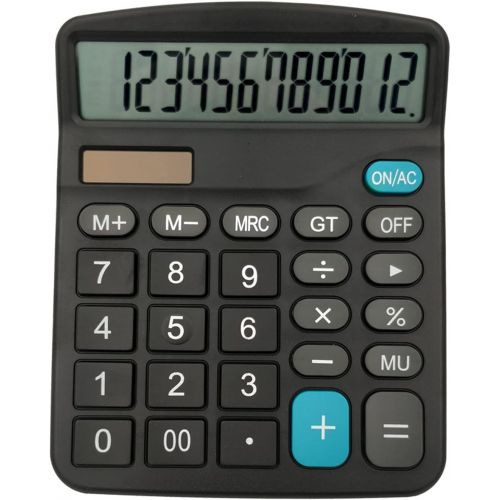  MIEDEON Black 12-Digit Solar Scientific Calculator Desktop Financial Office Computer Calculators Large Display Office Calculators Cute Calculator (Black)