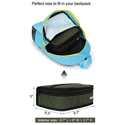  [아마존베스트]MIER Portable Thermal Insulated Cooler Bag Mini Lunch Bag for Kids, Army Green