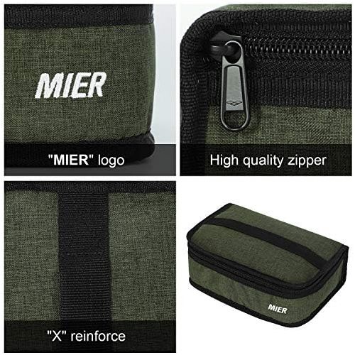  [아마존베스트]MIER Portable Thermal Insulated Cooler Bag Mini Lunch Bag for Kids, Army Green