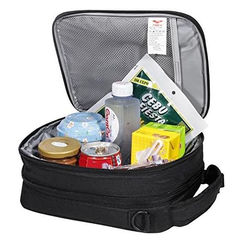  [아마존베스트]MIER Insulated Lunch Box Bag Expandable Lunch Pack for Men, Women, Black