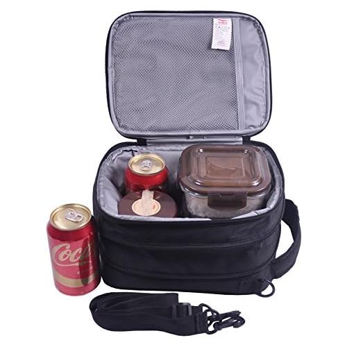  [아마존베스트]MIER Insulated Lunch Box Bag Expandable Lunch Pack for Men, Women, Black