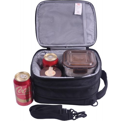  [아마존베스트]MIER Insulated Lunch Box Bag Expandable Lunch Pack for Men, Women, Black