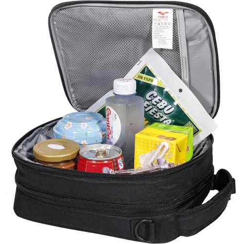  [아마존베스트]MIER Insulated Lunch Box Bag Expandable Lunch Pack for Men, Women, Black