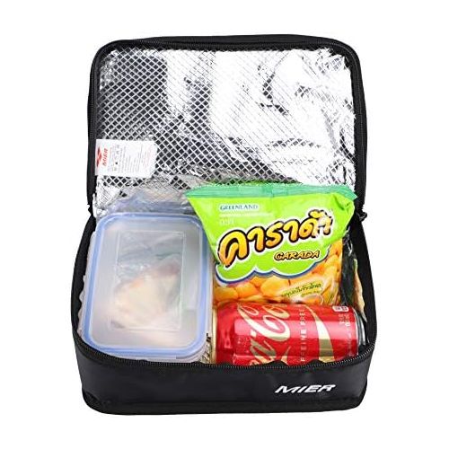  [아마존베스트]MIER Portable Thermal Insulated Cooler Bag Mini Lunch Bag for Kids, Black