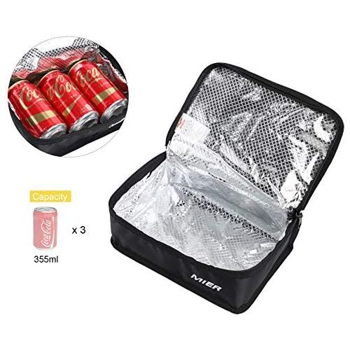  [아마존베스트]MIER Portable Thermal Insulated Cooler Bag Mini Lunch Bag for Kids, Black